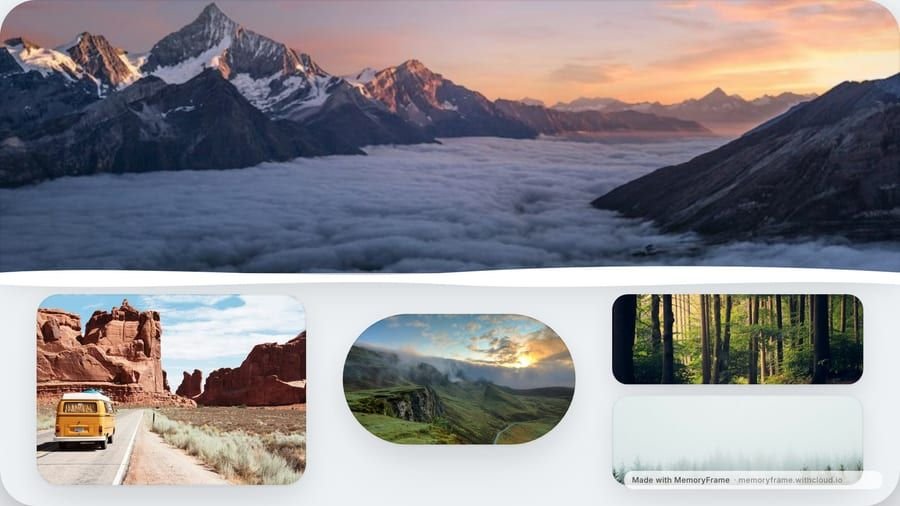 Example landscape photo collage made with the Winter Explorer layout